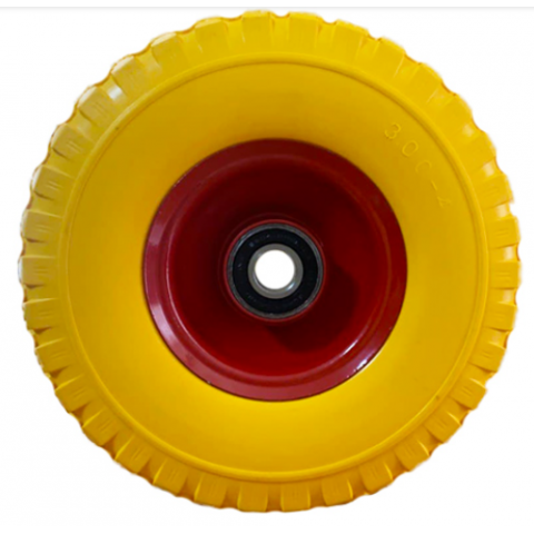 Колесо в зборі Безкамерне 3.00-4 на тачку з пінополіуретан під вісь 20 мм