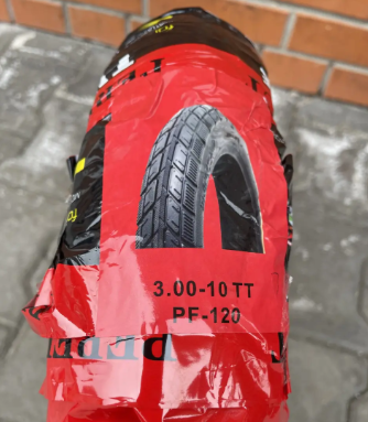 Покришка з камерою 3.00-10 Тайвань PF-120 на скутер Хонда Ямаха 
