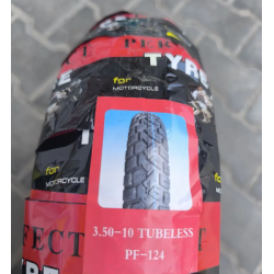 Резина 3.50-10 безкамерна шина Тайвань PF-124 на скутер шипована 