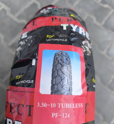 Резина 3.50-10 безкамерна шина Тайвань PF-124 на скутер шипована 