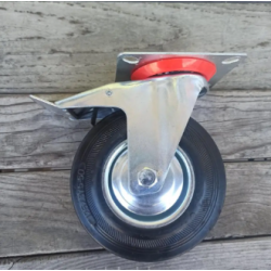 Колесо поворотне 100 мм з гальмом на мобільні стенди вітрини тумби