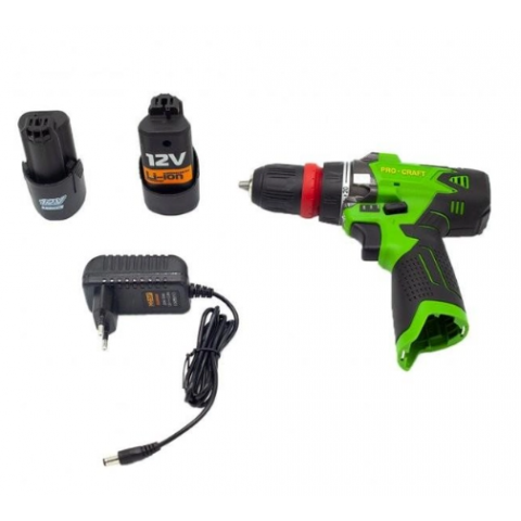 Шуруповерт Procraft Industrial PA-12DFR в кейсі з 2 акумуляторами