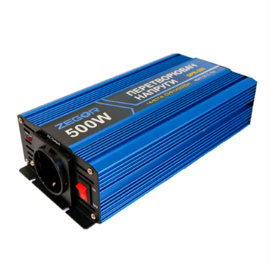 Інвертор перетворювач напруги ZEGOR DPR-500 (500W, 12/220V, чиста синусоїда)
