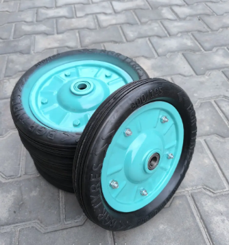 Колесо безкамерне для тачки 300 мм під вісь 20 мм в зборі гусматік