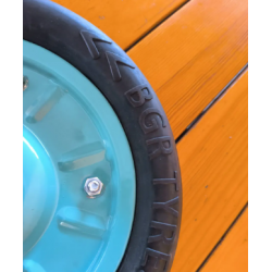 Колесо безкамерне для тачки 300 мм під вісь 20 мм в зборі гусматік