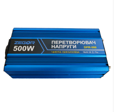 Інвертор перетворювач напруги ZEGOR DPR-500 (500W, 12/220V, чиста синусоїда)