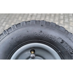 Колесо до возика 3.00-4 (260*85) під вісь 20 мм Пневматичне ВС Польща