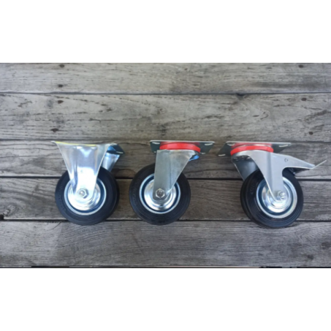 Колесо поворотне 100 мм з гальмом на мобільні стенди вітрини тумби