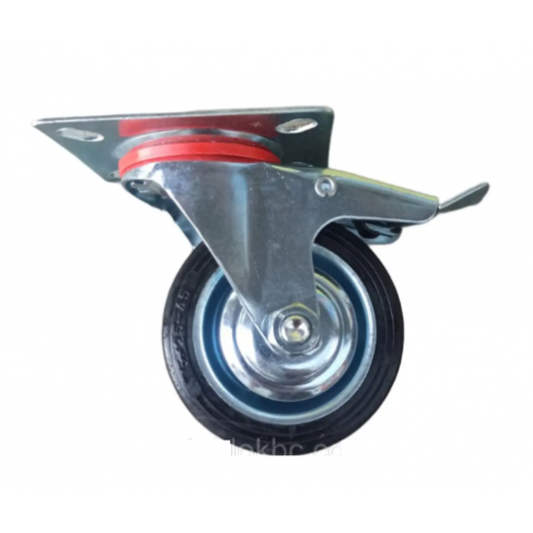 Колесо поворотне 75 мм з гальмом на мобільні стенди перевізне обладнання
