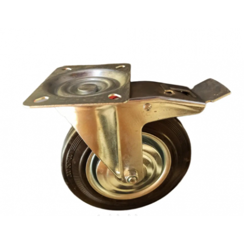 Колесо поворотне 200 мм з гальмом до мусорного бака