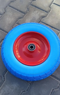 Колесо пінополіуретанове 3.50-8 до тачки під вісь 20 мм Безкамерка