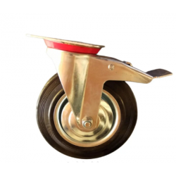 Колесо поворотне 200 мм з гальмом до мусорного бака