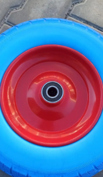 Колесо пінополіуретанове 3.50-8 до тачки під вісь 20 мм Безкамерка