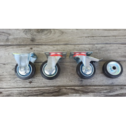 Колесо поворотне 75 мм без тормоза на мобільні стенди вітрини тумби