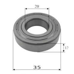 Підшипник на садову тачку 35/20 з бортиком