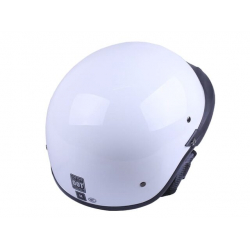 Шолом MD-513-1 білий глянсовий + чорне скло size M - VIRTUE