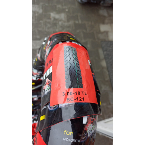 Мотошина безкамерна 3.00-10 (80/90-10) трасова на скутер Хонда Сузукі Ямаха