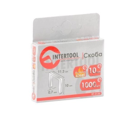 Скоба гартована 10 мм, ширина 11.3 мм, переріз 0.70 мм INTERTOOL