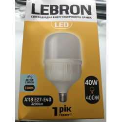 Світлодіодна LED лампа LEBRON 40W, Е27-Е40, 6500K, 3200LM