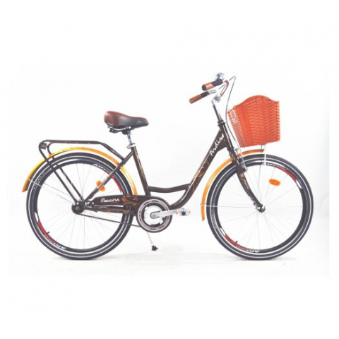 Велосипед Ardis 26 MEDDINA рама 17 коричневий з корзинкою