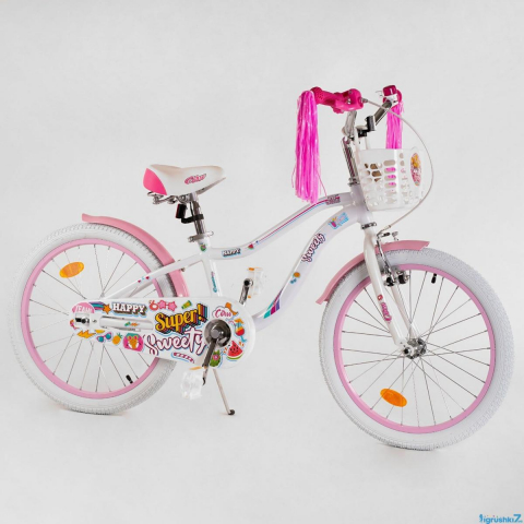 Велосипед дитячий рожевий 20 CORSO Sweety