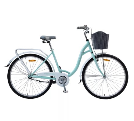Велосипед жіночий 28 Forte Danfa блакитний з корзинкою