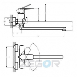 Змішувач для ванної TROYA BGX7-A189