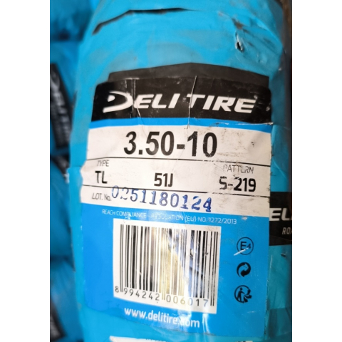 Покришка 3.50-10 безкамерна на скутер Делі S-219 Індонезія