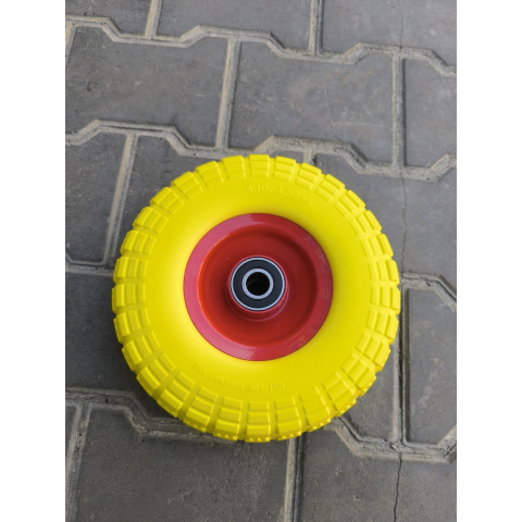 Колесо 4.10/3.50-4 в зборі з пінополіуретану  на тачку/візок