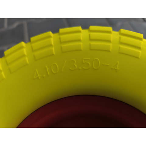 Колесо 4.10/3.50-4 в зборі з пінополіуретану  на тачку/візок