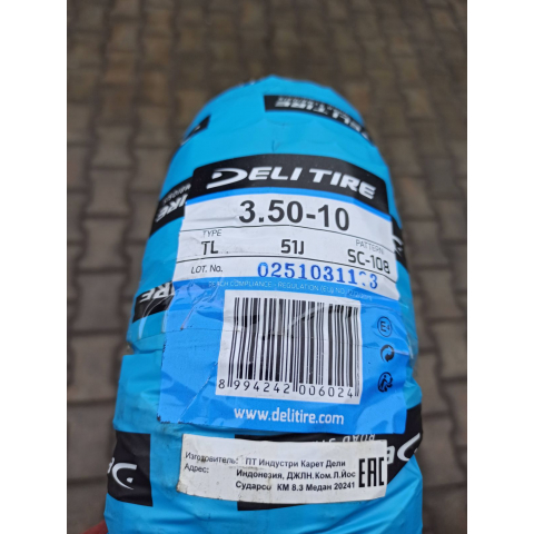 Покришка 3.50-10 до скутер безкамерка Делі SС-108 Індонезія