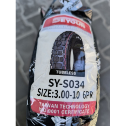 Безкамерна шина 3.00-10 до скутера/мопеда SY-S034 NLK шипована