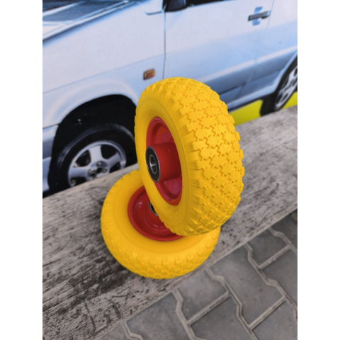 Колесо 2.50-4 Пінополіуретанове в зборі на тачку під вісь 20 мм
