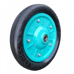 Колесо безкамерне для тачки 300 мм під вісь 20 мм в зборі гусматік