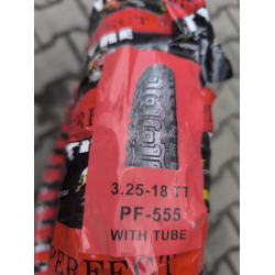 Покришка 3.25-18 з камерою шипована PF-555 на мотоцикл 