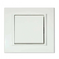 Вимикач 1-клавішний білий MINA