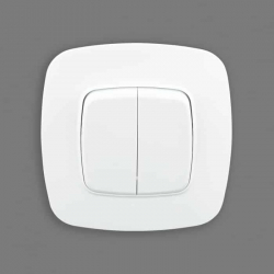 Вимикач 2-клавішний білий ELA
