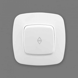 Вимикач прохідний 1-клавішний білий ELA